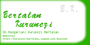 bertalan kurunczi business card